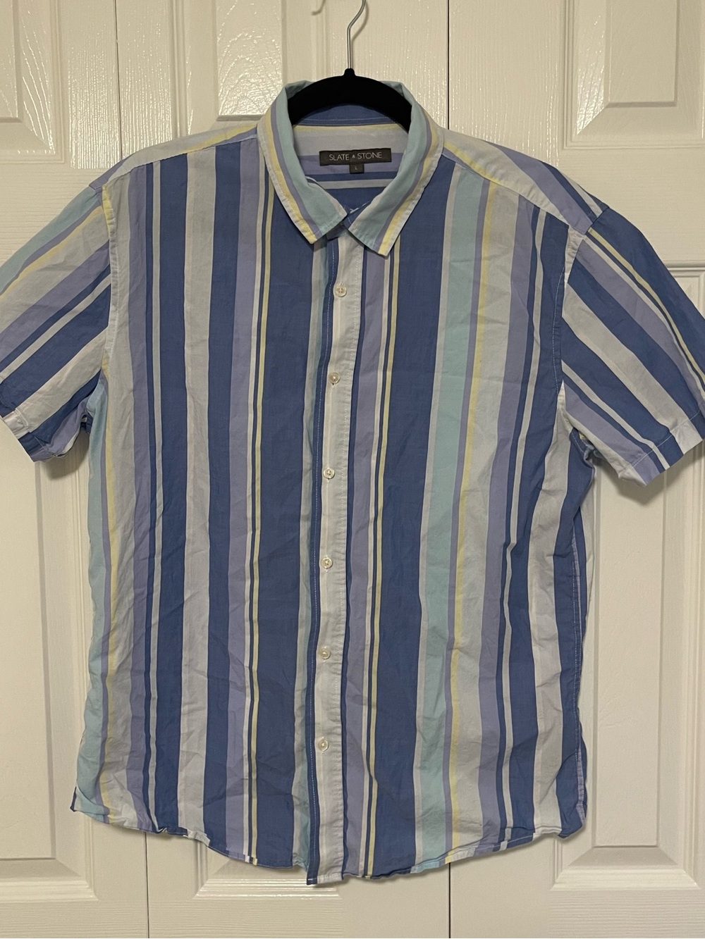 Slate & Stone Blue Multi-Stripe Short-Sleeve Shirt